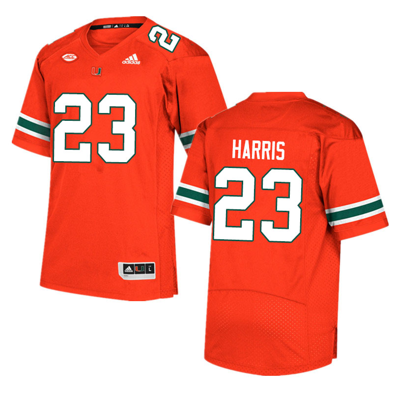 Adidas Miami Hurricanes #23 Cam'Ron Harris College Football Jerseys Sale-Orange - Click Image to Close